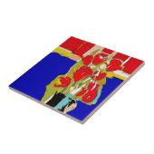 Rote Blume Abstrakt Matisse Hawaii Fliese (Seite)