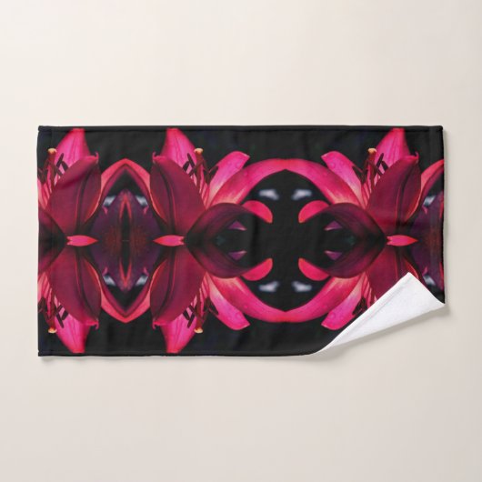 Rote Blume Abstrakte Kunst Badhandtuch Set (Handtuch)