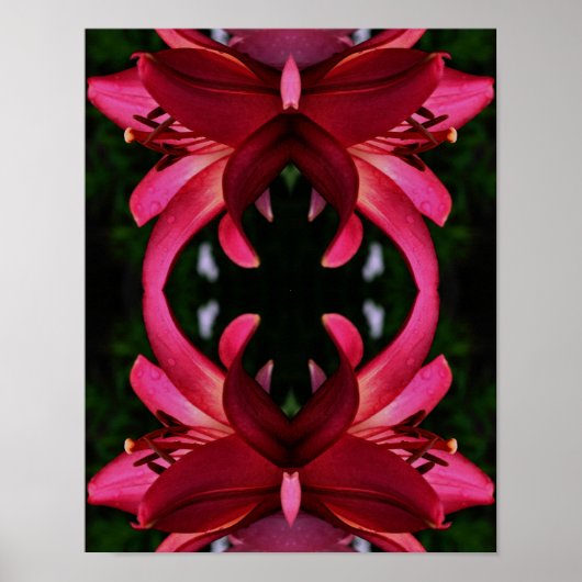 Rote Blume Abstrakte Kunst Poster (Vorne)