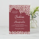 Rote Blume Annaprashan Einladung (Stehend Vorderseite)