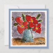Rote Blume Aquarellkarte Karte (Vorderseite)