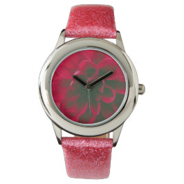 Rote Blume Armbanduhr