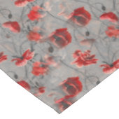 Rote Blume auf Dunkelgrau, Rote Pfeffer Blumendruc Tischdecke (Schrägansicht)