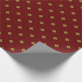 Rote Blume auf dunklem Rot Geschenkpapier (Ecke)