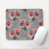 Rote Blume auf grau Mousepad (Mit Mouse)