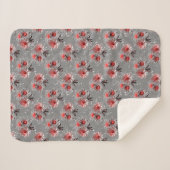 Rote Blume auf grau Sherpadecke (Vorderseite (Horizontal))