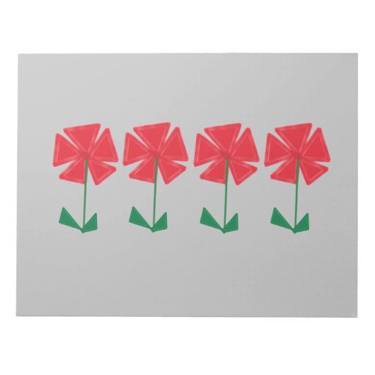 rote Blume auf grauem Hintergrund kleine Geschenke Notizblock (Vorderseite)