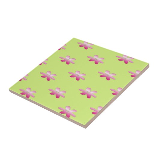 Rote Blume auf Grün Fliese (Seite)