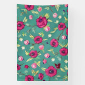 Rote Blume auf grünem Hintergrund Banner (Vertikal)