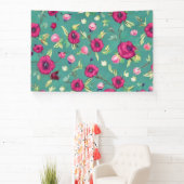Rote Blume auf grünem Hintergrund Banner (InSitu)