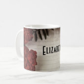 Rote Blume auf Personalisiertem Papier Kaffeetasse (Vorderseite Links)