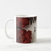 Rote Blume auf Personalisiertem Papier Kaffeetasse (Links)