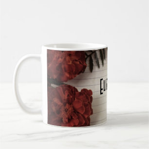 Rote Blume auf Personalisiertem Papier Kaffeetasse