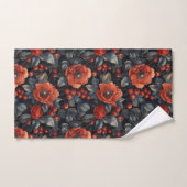 Rote Blume auf schwarz Badhandtuch Set (Handtuch)