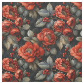 Rote Blume auf schwarz Stoff (Muster)