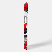 Rote Blume auf Schwarz-weiße Pflanze Case-Mate iPhone Hülle (Rückseite / Rechts)