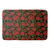 Rote Blume auf schwarzem Hintergrund Badematte (Vorderseite)