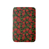 Rote Blume auf schwarzem Hintergrund Badematte (Vorderseite Vertikal)