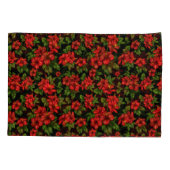 Rote Blume auf schwarzem Hintergrund Kissenbezug (Rückseite-Links)