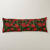 Rote Blume auf schwarzem Hintergrund Seitenschläferkissen (Rückseite)