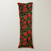 Rote Blume auf schwarzem Hintergrund Seitenschläferkissen (Vorderseite Vertikal)