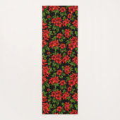 Rote Blume auf schwarzem Hintergrund Yogamatte (Rückseite)