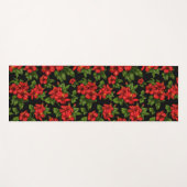 Rote Blume auf schwarzem Hintergrund Yogamatte (Vorderseite (Horizontal))