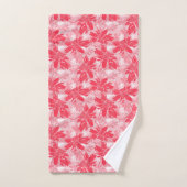 Rote Blume auf Weiß. Badhandtuch Set (Handtuch)