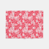 Rote Blume auf Weiß. Fleecedecke (Vorderseite (Horizontal))
