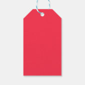 Rote Blume auf Weiß. Geschenkanhänger (Rückseite)