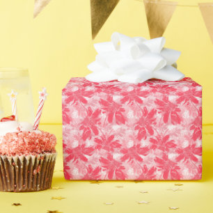 Rote Blume auf Weiß. Geschenkpapier