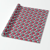 Rote Blume auf Weiß. Geschenkpapier (Ungerollt)