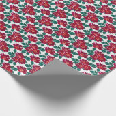 Rote Blume auf Weiß. Geschenkpapier (Ecke)