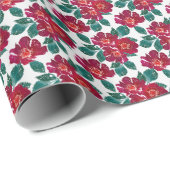 Rote Blume auf Weiß. Geschenkpapier (Rolleneckpunkt)