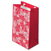 Rote Blume auf Weiß. Kleine Geschenktüte (Rückseite Schrägansicht)