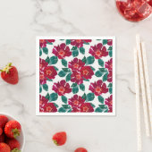Rote Blume auf Weiß. Serviette (Beispiel)