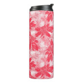 Rote Blume auf Weiß. Thermosbecher (Nach links gedreht)