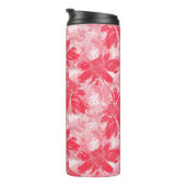 Rote Blume auf Weiß. Thermosbecher (Nach rechts gedreht)