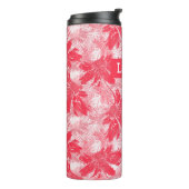 Rote Blume auf Weiß. Thermosbecher (Nach links gedreht)