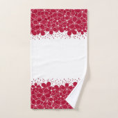 Rote Blume auf weißem Hintergrund Badhandtuch Set (Handtuch)