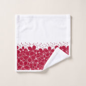 Rote Blume auf weißem Hintergrund Badhandtuch Set (Waschlappen)
