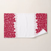 Rote Blume auf weißem Hintergrund Badhandtuch Set (Handtuch)