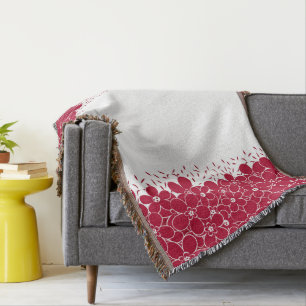 Rote Blume auf weißem Hintergrund Decke