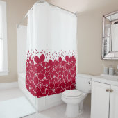 Rote Blume auf weißem Hintergrund Duschvorhang (Beispiel)