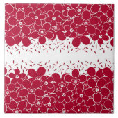 Rote Blume auf weißem Hintergrund Fliese (Vorderseite)