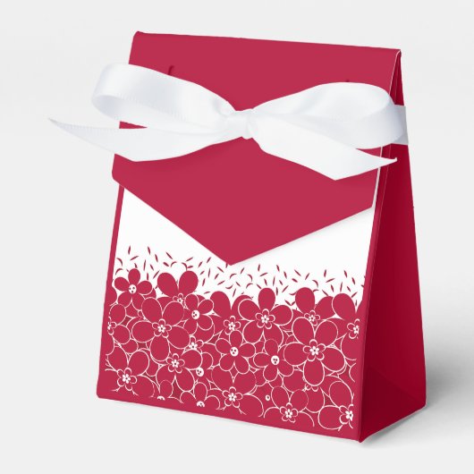 Rote Blume auf weißem Hintergrund Geschenkschachtel (Vorderseite)