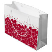 Rote Blume auf weißem Hintergrund Große Geschenktüte (Rückseite Schrägansicht)