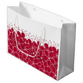 Rote Blume auf weißem Hintergrund Große Geschenktüte (Vorderseite Schrägansicht)