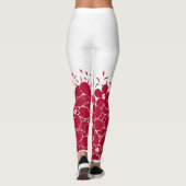 Rote Blume auf weißem Hintergrund Leggings (Rückseite)