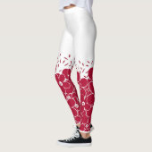 Rote Blume auf weißem Hintergrund Leggings (Links)